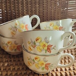 Vintage Lot Of 6 Homer Laughlin 'Susan' Pattern Yellow Floral